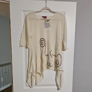 NWT NP Naturalnie Podlasek Linen Top Art to Wear Handmade Medium Tunic